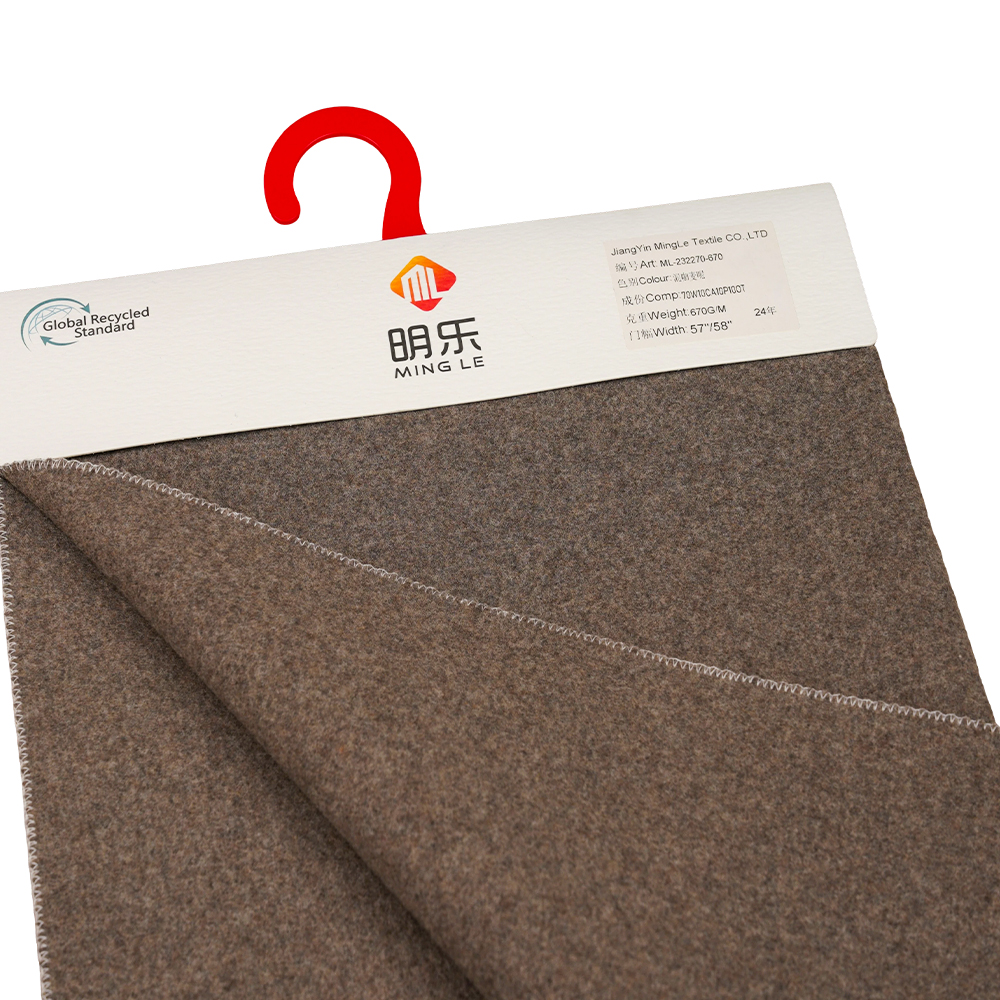 70% Bulu, 10% Kasmir, 10% Poliester, 10% Gentian Lain, 670G/M, Kopi Campuran, Fabrik Melton, ML-232270-670