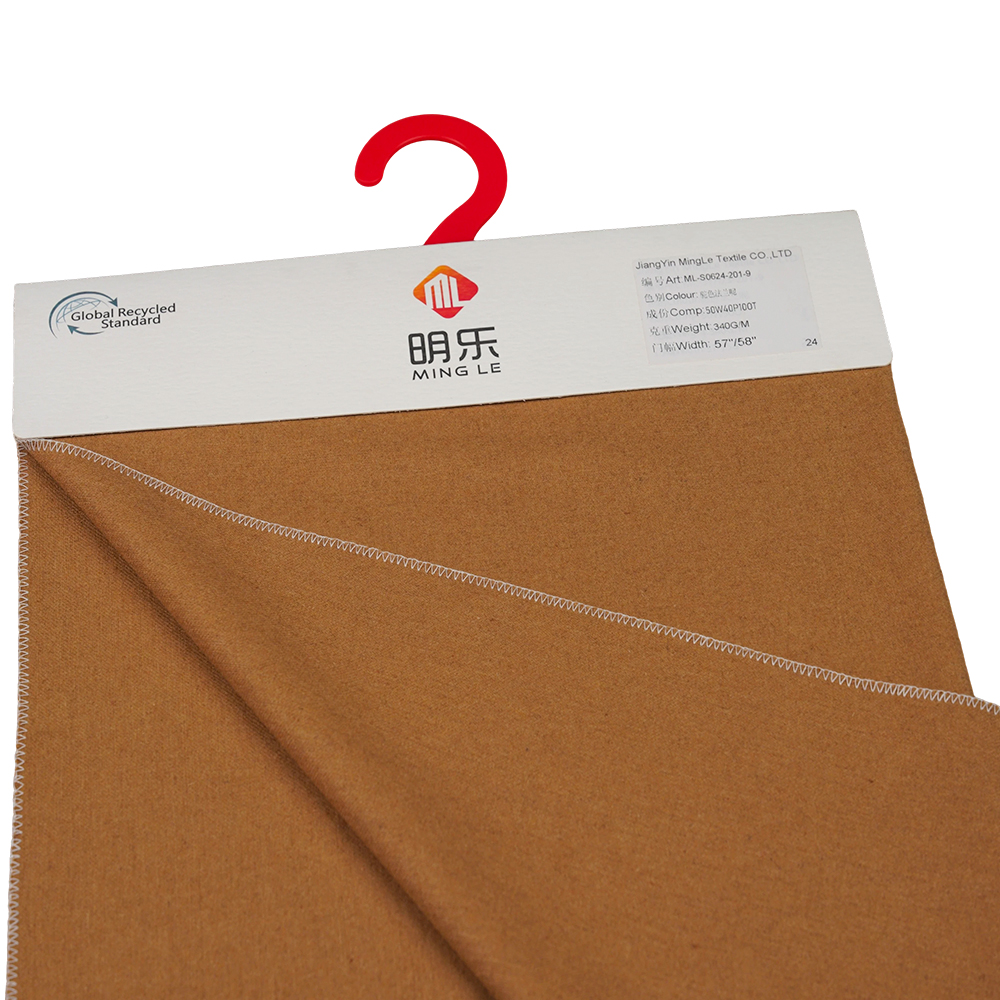 50% Bulu, 40% Poliester, 10% Gentian Lain, 340G/M, Unta, Fabrik Flanel, ML-S0624-201-9