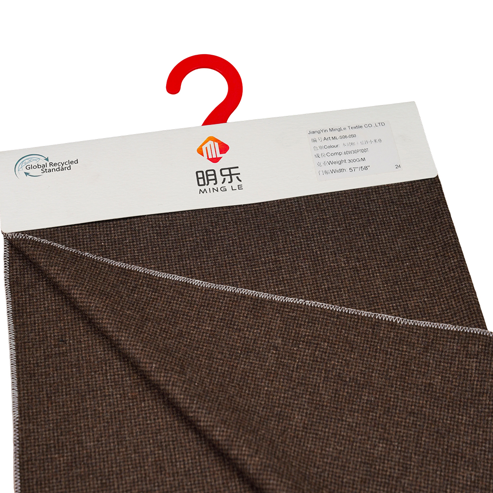 60% Bulu, 30% Poliester, 10% Gentian Lain, 300G/M, Kopi Campuran + Biji Kacang Merah, Fabrik Flanel, ML-S06-050