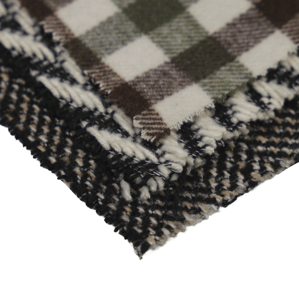 100% lain, 720G/M, Klasik Hitam Dan Putih, Benang Tweed, ML-70230021-22090