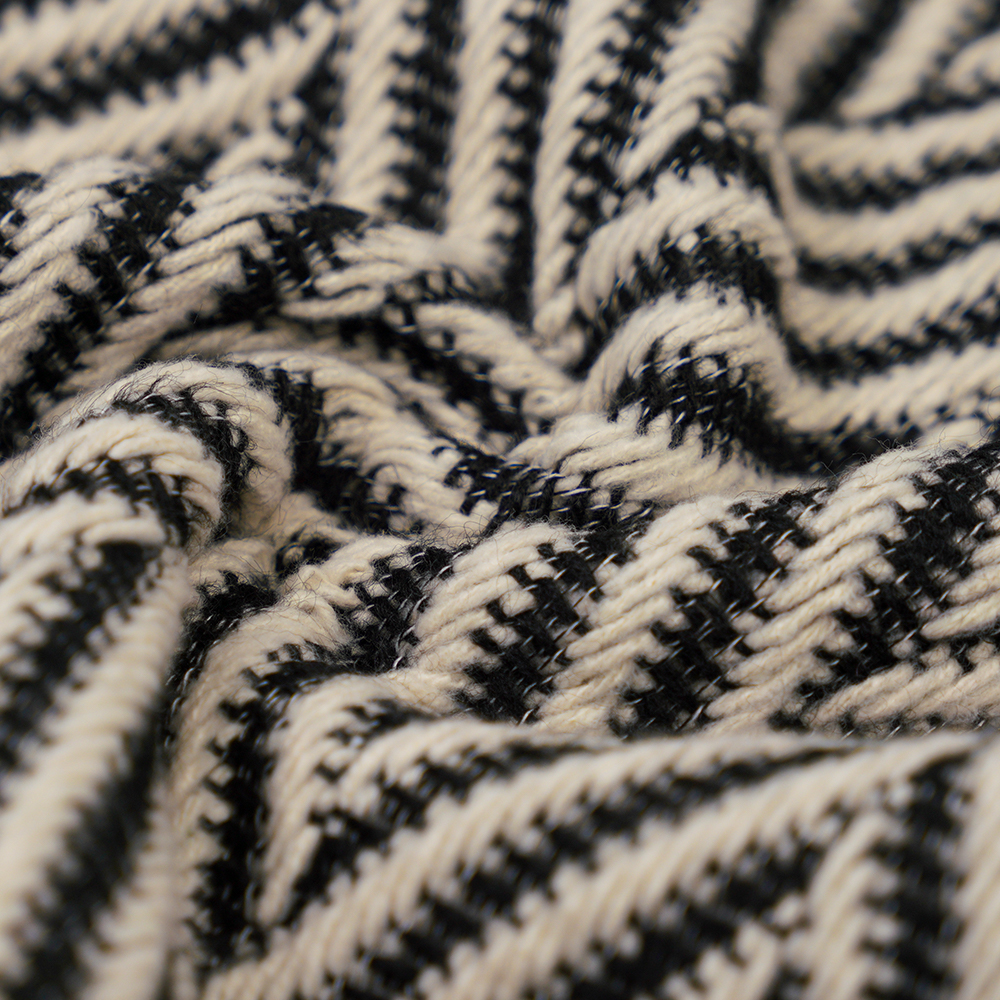 100% lain, 720G/M, Klasik Hitam Dan Putih, Benang Tweed, ML-70230021-22090