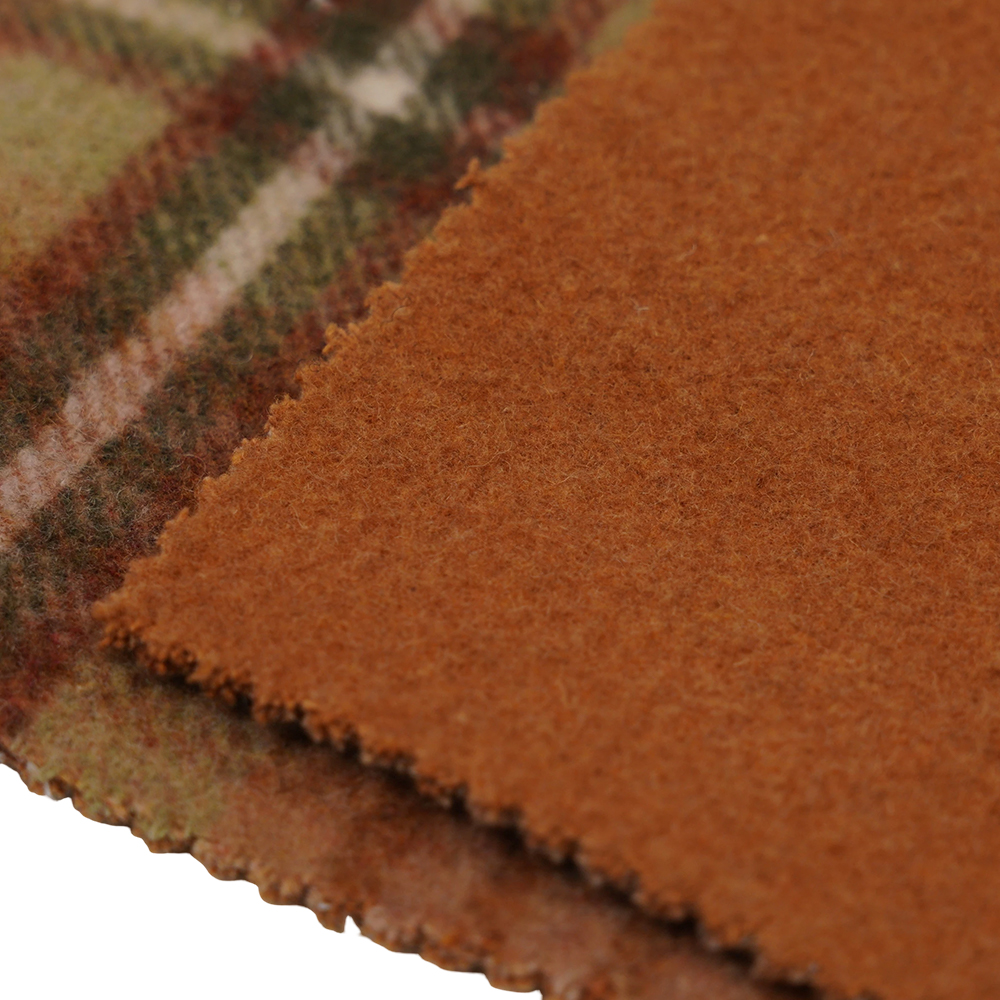 50% Bulu, 40% Poliester, 10% Gentian Lain, 860G/M, Berkotak-kotak Coklat Dan Kuning, Fabrik Baldu, ML-062142104