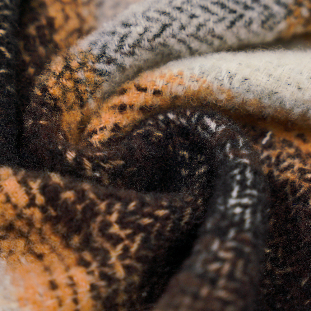 40% Bulu, 60% Poliester, 540G/M, Hitam dan Putih, Kain Tweed Bulatan, ML-8021071